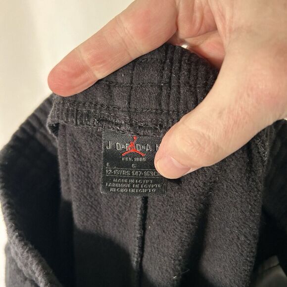 Air Jordan Sweat Pants Boys Large Black Pull On Pockets Graphic Print - Picture 8 of 9